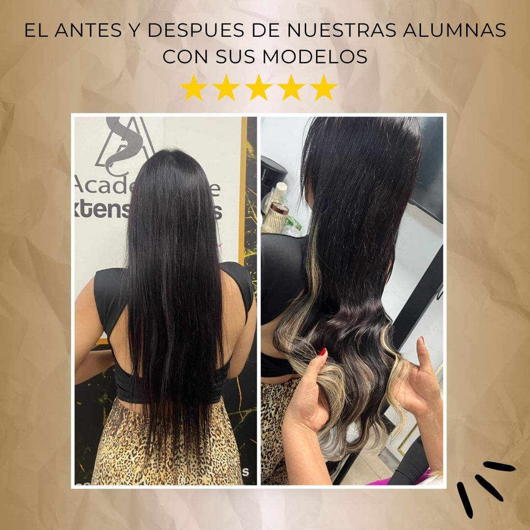 Resultado de extensiones con volumen y acabado natural